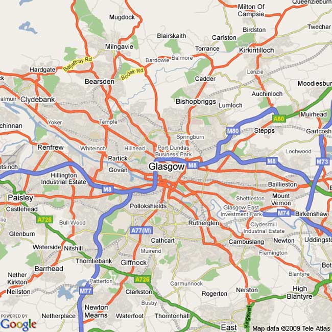 glasgow route carte